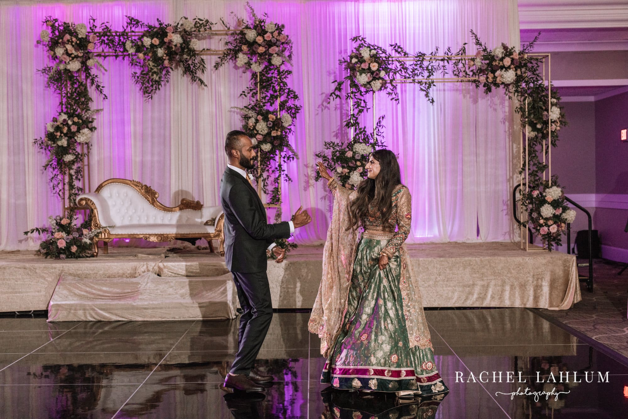 Newlyweds share their first dance during Walima celebration at the Intercontinental.