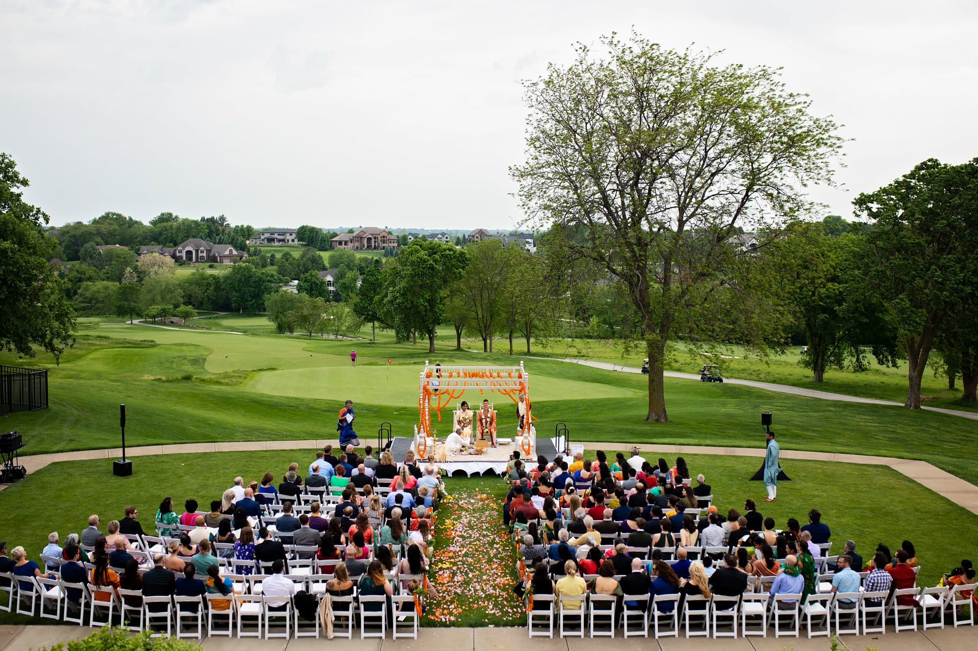 Outdoor Indian ceremony Shaadi at Glen Oaks Country Club