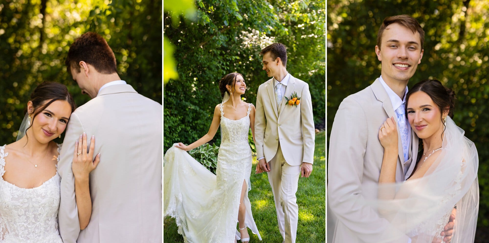 Couple shots with the bride and groom outdoors at Ridgetop Events.