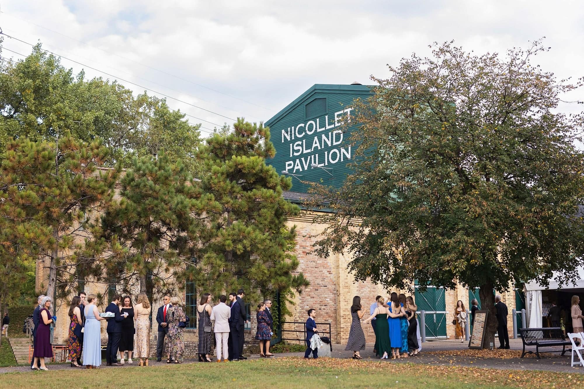 A modern, industrial venue shot of the location for a wedding at the Nicollet Island Pavilion in Minneapolis Minnesota