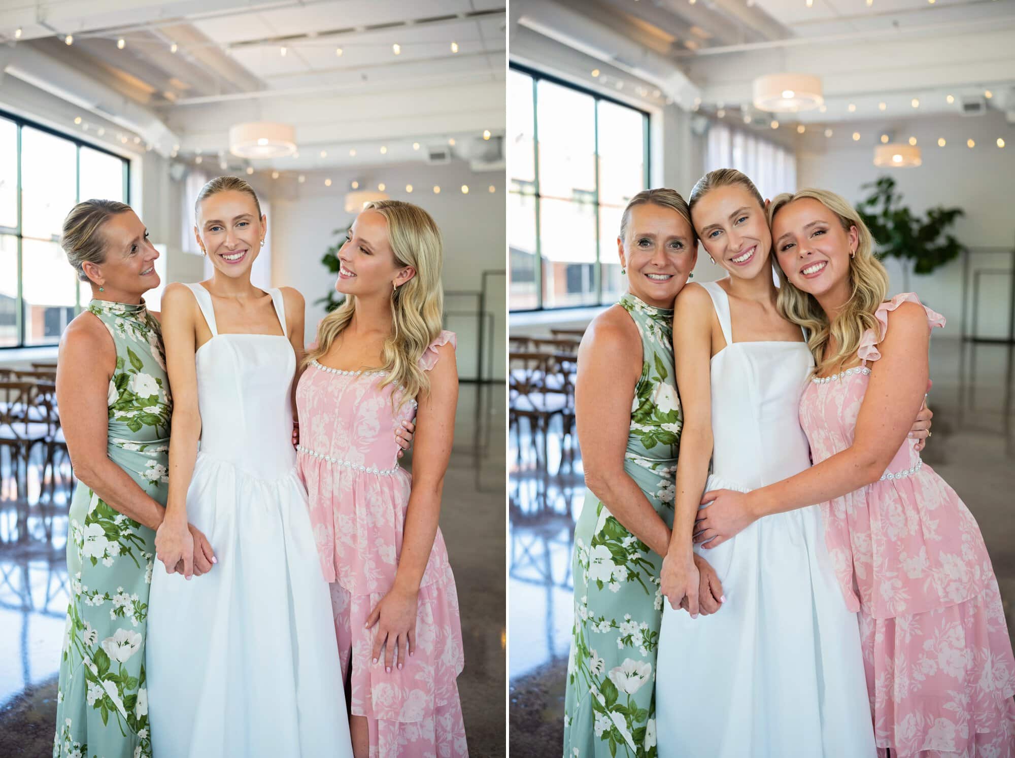 Family photos with the bride at a relaxed wedding at the Urban Daisy in Minneapolis, Minnesota