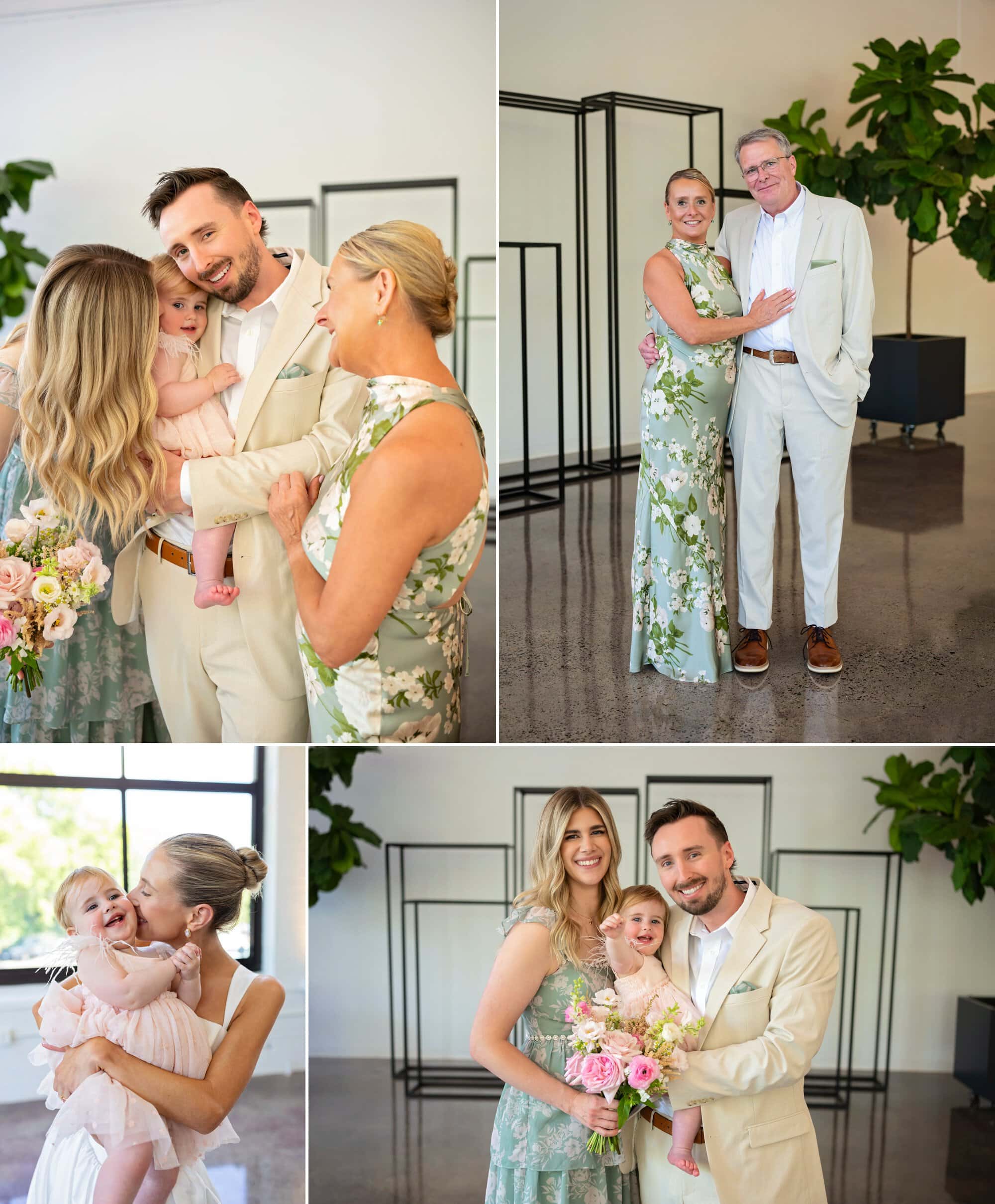 Family photos at a relaxed Urban Daisy wedding in Minneapolis, Minnesota